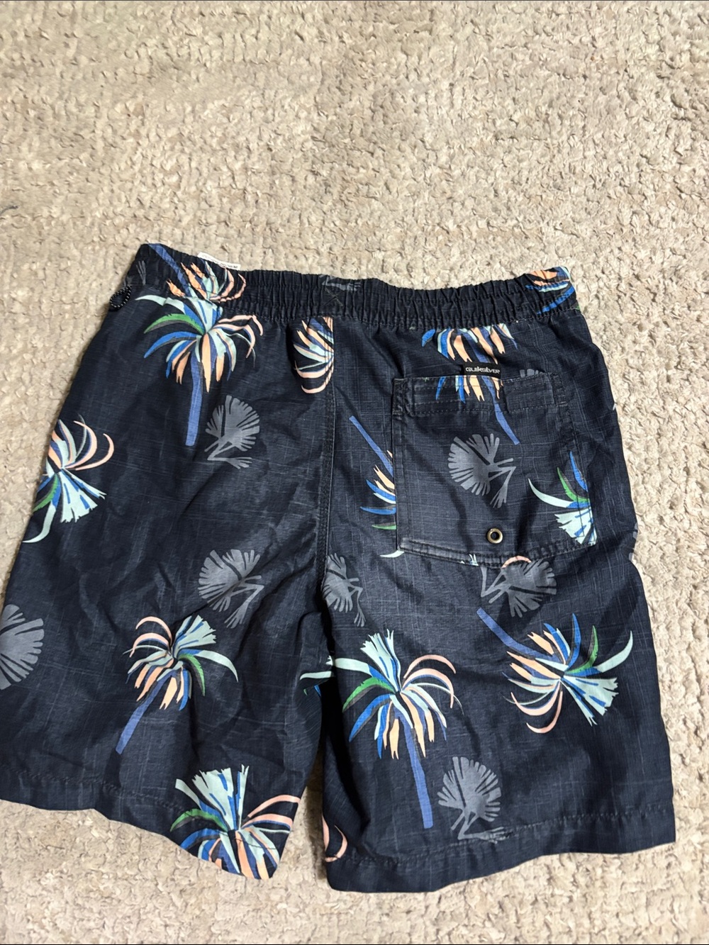Quiksilver BoysNavy Palm-Print Swim Shorts - Picture 2 of 5